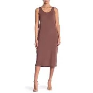 Women's | Philosophy | Brown Gorgeous Scoop Neck Midi Dress; Size Small